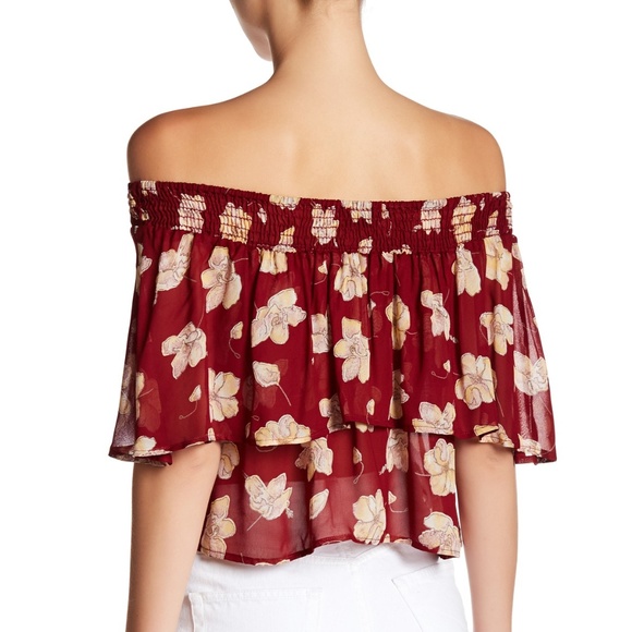 NWT Flynn Skye Athens Top in Sheer Garnet - Picture 2 of 6